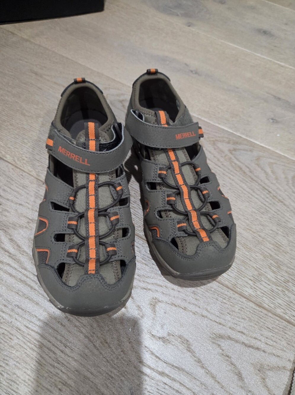 Merrell Kids' Grey and Orange Closed-Toe Sandals